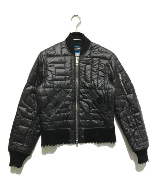 DIESEL（ディーゼル）DIESEL (ディーゼル) ダメージ加工キルティングジャケット ブラック サイズ:Sの古着・服飾アイテム