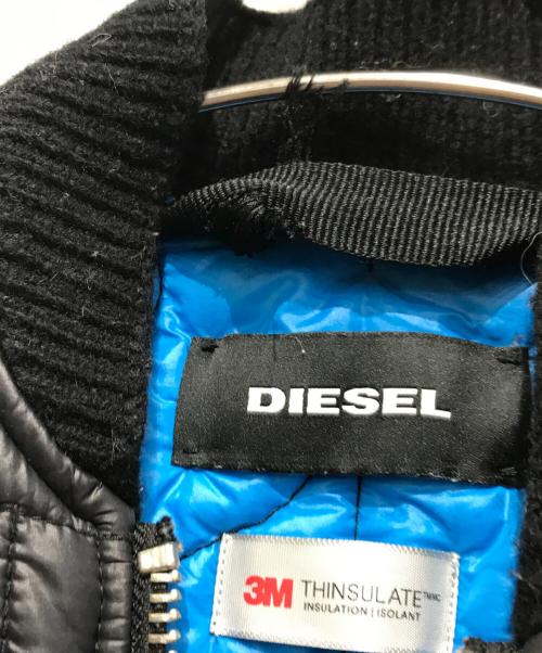 DIESEL（ディーゼル）DIESEL (ディーゼル) ダメージ加工キルティングジャケット ブラック サイズ:Sの古着・服飾アイテム