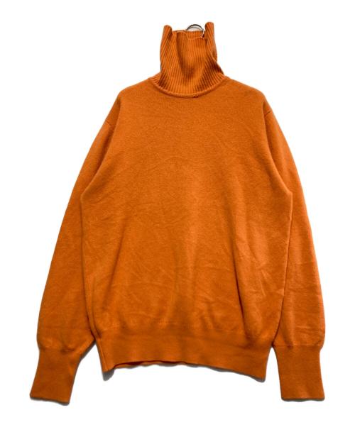 HERMES（エルメス）HERMES (エルメス) タートルネックカシミヤニット オレンジ サイズ:XLの古着・服飾アイテム