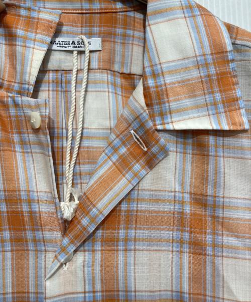 MAATEE&SONS（マーティーアンドサンズ）MAATEE&SONS (マーティーアンドサンズ) WOOL ONE PIECE COLLAR SHIRTS ブラウン×ホワイト サイズ:2 未使用品の古着・服飾アイテム