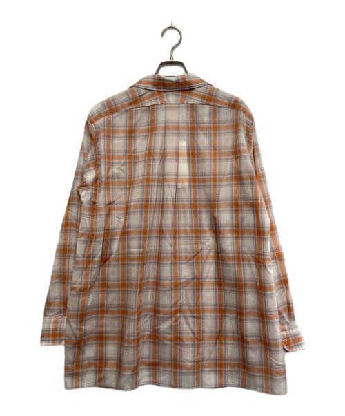 MAATEE&SONS（マーティーアンドサンズ）MAATEE&SONS (マーティーアンドサンズ) WOOL ONE PIECE COLLAR SHIRTS ブラウン×ホワイト サイズ:2 未使用品の古着・服飾アイテム