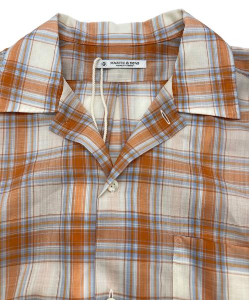 MAATEE&SONS（マーティーアンドサンズ）MAATEE&SONS (マーティーアンドサンズ) WOOL ONE PIECE COLLAR SHIRTS ブラウン×ホワイト サイズ:2 未使用品の古着・服飾アイテム