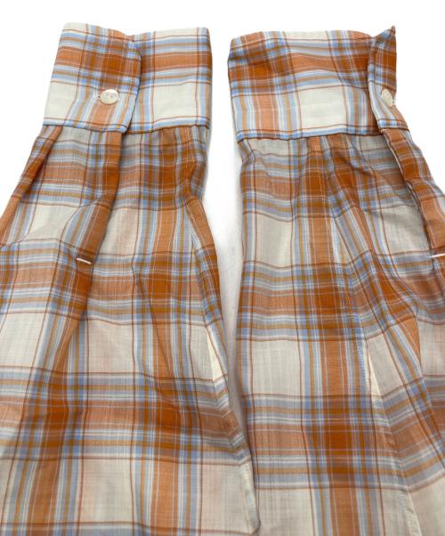 MAATEE&SONS（マーティーアンドサンズ）MAATEE&SONS (マーティーアンドサンズ) WOOL ONE PIECE COLLAR SHIRTS ブラウン×ホワイト サイズ:2 未使用品の古着・服飾アイテム