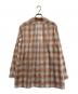 MAATEE&SONS (マーティーアンドサンズ) WOOL ONE PIECE COLLAR SHIRTS ブラウン×ホワイト サイズ:2 未使用品：25000円