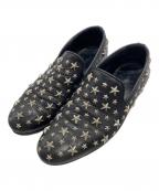 JIMMY CHOOジミーチュウ）の古着「スタッズフラットシューズ」｜ブラック