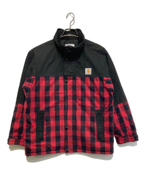 eYe COMME des GARCONS JUNYAWATANABE MAN（アイ コム デ ギャルソン ジュンヤ ワタナベ マン）eYe COMME des GARCONS JUNYAWATANABE MAN (アイ コム デ ギャルソン ジュンヤ ワタナベ マン) CarHartt (カーハート) 24AWW-NAME JACKET レッド×ブラック サイズ:XSの古着・服飾アイテム