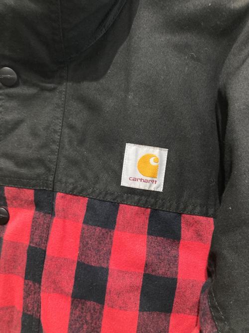 eYe COMME des GARCONS JUNYAWATANABE MAN（アイ コム デ ギャルソン ジュンヤ ワタナベ マン）eYe COMME des GARCONS JUNYAWATANABE MAN (アイ コム デ ギャルソン ジュンヤ ワタナベ マン) CarHartt (カーハート) 24AWW-NAME JACKET レッド×ブラック サイズ:XSの古着・服飾アイテム