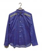 COMME des GARCONS HOMMEコムデギャルソン オム）の古着「柄ロングスリーブシャツ」｜ブルー