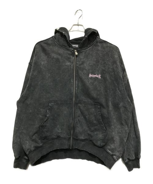SUPPLIER（サプライヤー）SUPPLIER (サプライヤー) ラインストーンジップパーカー ブラック サイズ:SIZE Lの古着・服飾アイテム