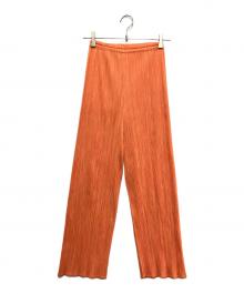 PLEATS PLEASE（プリーツプリーズ）の古着「クロップドパンツ」｜オレンジ
