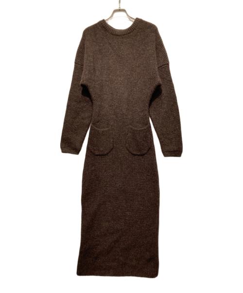 Whim Gazette（ウィムガゼット）Whim Gazette (ウィムガゼット) 片畔ワンピース ブラウン サイズ:FREEの古着・服飾アイテム