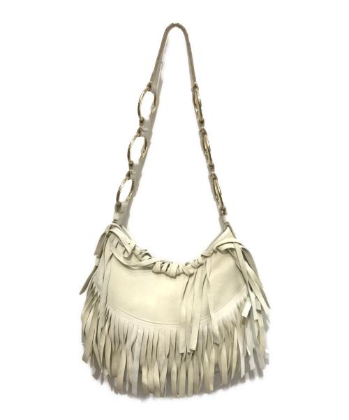 Yves Saint Laurent（イヴサンローラン）Yves Saint Laurent (イヴサンローラン) フリンジハンドバッグ ベージュの古着・服飾アイテム