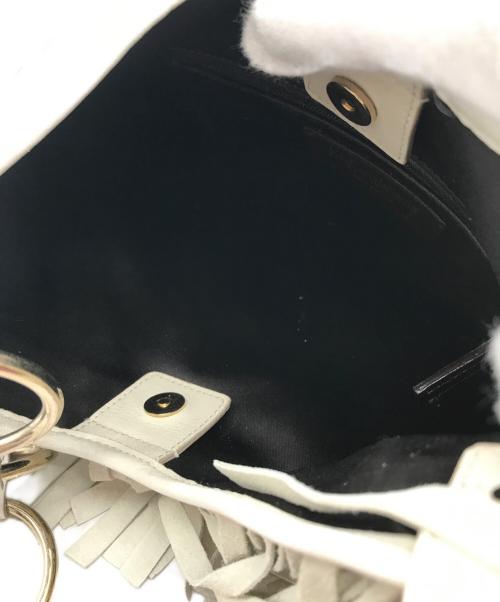 Yves Saint Laurent（イヴサンローラン）Yves Saint Laurent (イヴサンローラン) フリンジハンドバッグ ベージュの古着・服飾アイテム
