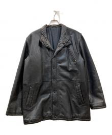 L'IDEA（L'IDEA）の古着「古着レザーコート」｜ブラック