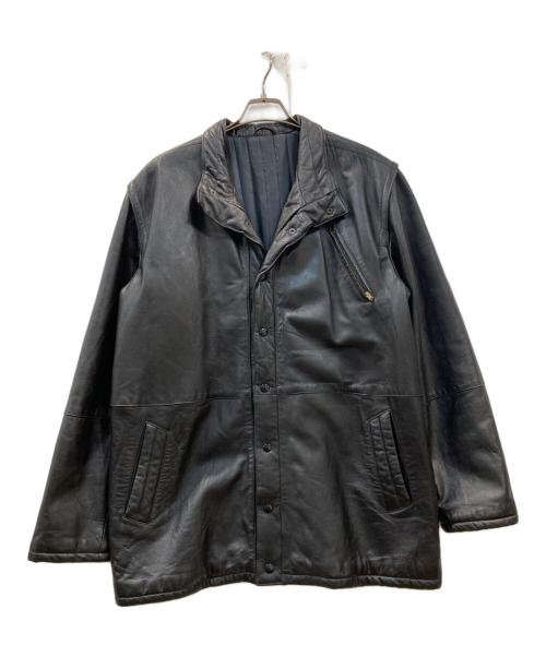 L'IDEA（L'IDEA）L'IDEA (L'IDEA) 古着レザーコート ブラック サイズ:50の古着・服飾アイテム