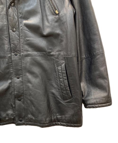 L'IDEA（L'IDEA）L'IDEA (L'IDEA) 古着レザーコート ブラック サイズ:50の古着・服飾アイテム