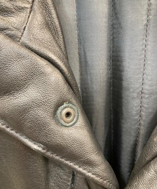 L'IDEA（L'IDEA）L'IDEA (L'IDEA) 古着レザーコート ブラック サイズ:50の古着・服飾アイテム