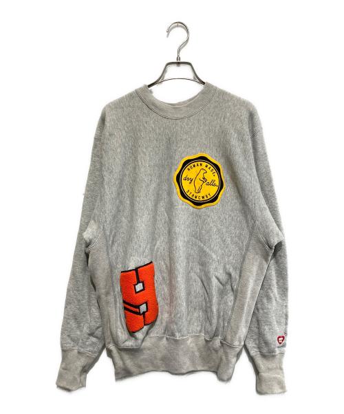 HUMAN MADE（ヒューマンメイド）HUMAN MADE (ヒューマンメイド) ワッペンスウェット グレー サイズ:Sの古着・服飾アイテム
