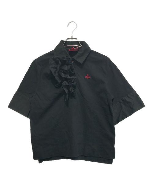 Vivienne Westwood RED LABEL（ヴィヴィアンウエストウッドレッドレーベル）Vivienne Westwood RED LABEL (ヴィヴィアンウエストウッドレッドレーベル) フリルポロシャツ ブラック サイズ:SIZE　00の古着・服飾アイテム