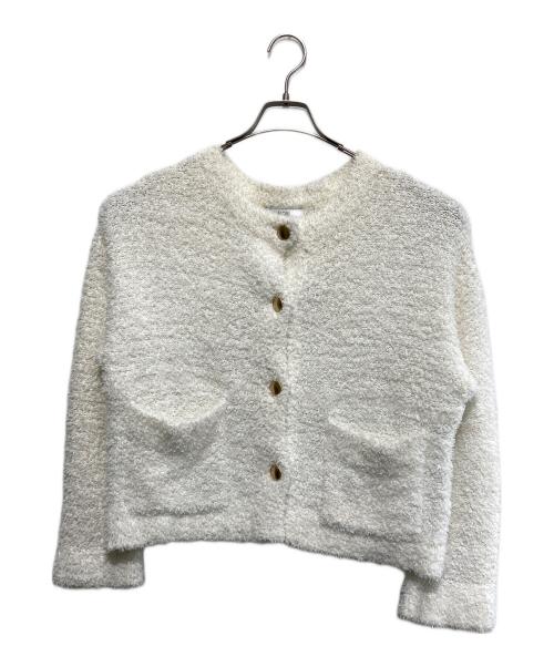 SLOBE IENA（スローブ イエナ）SLOBE IENA (スローブ イエナ) ツイードニットカーディガン ホワイト サイズ:-の古着・服飾アイテム