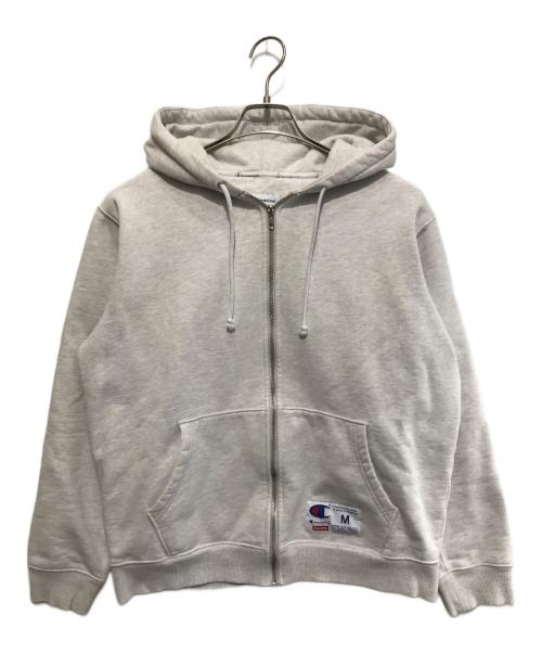 Champion（チャンピオン）Champion (チャンピオン) SUPREME (シュプリーム) Arc Logo Zip Up Sweat（アークロゴジップスウェット） ライトグレー サイズ:Mの古着・服飾アイテム