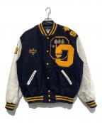 Hollowayホロウェイ）の古着「90’ｓスタジャン」｜ネイビー×イエロー