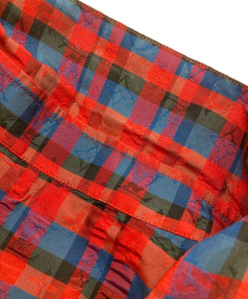 LOUIS VUITTON（ルイ ヴィトン）LOUIS VUITTON (ルイ ヴィトン) シルクチェックシャツ レッド×ブルー サイズ:Lの古着・服飾アイテム