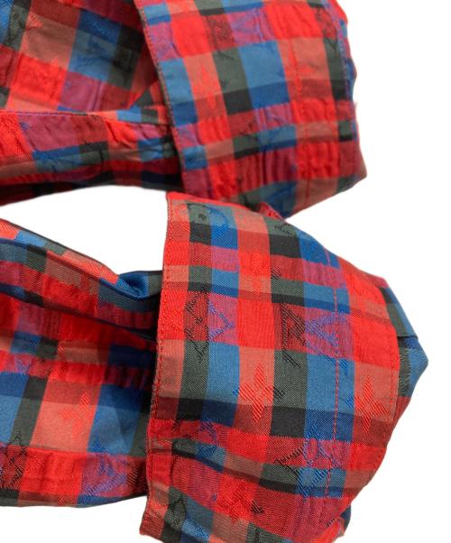 LOUIS VUITTON（ルイ ヴィトン）LOUIS VUITTON (ルイ ヴィトン) シルクチェックシャツ レッド×ブルー サイズ:Lの古着・服飾アイテム