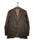 STUDIO by D'URBANスタジオバイダーバン）の古着「ｳｰﾙﾁｪｯｸ2Bﾃｰﾗｰﾄﾞｼﾞｬｹｯﾄ」｜ブラウン