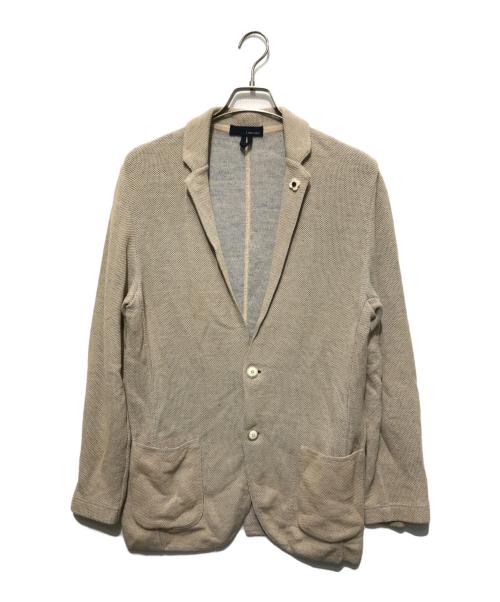 LARDINI（ラルディーニ）LARDINI (ラルディーニ) Jacquard knit jacket ベージュ サイズ:Sの古着・服飾アイテム