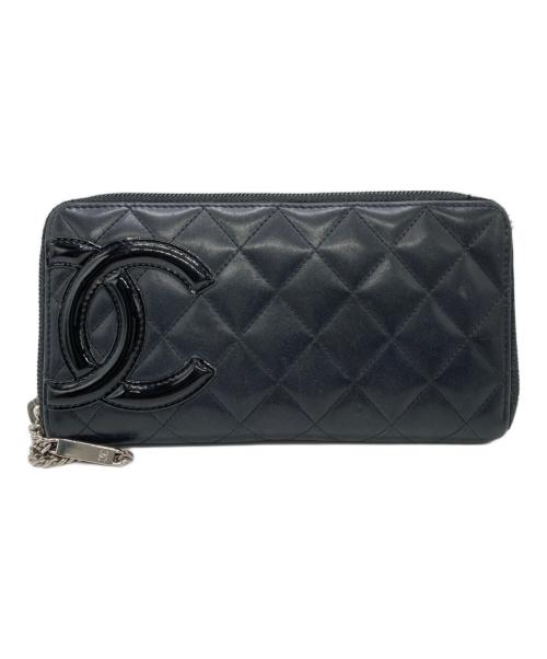 CHANEL（シャネル）CHANEL (シャネル) 長財布 ブラック×ピンクの古着・服飾アイテム