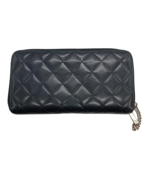 CHANEL（シャネル）CHANEL (シャネル) 長財布 ブラック×ピンクの古着・服飾アイテム