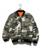 Fostexフォステクス）の古着「カモフラリバーシブルジャケット」｜カーキ×オレンジ