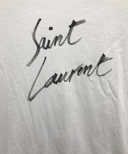 Saint Laurent Paris（サンローランパリ）Saint Laurent Paris (サンローランパリ) シグネチャーロゴプリントTシャツ ホワイト サイズ:Sの古着・服飾アイテム