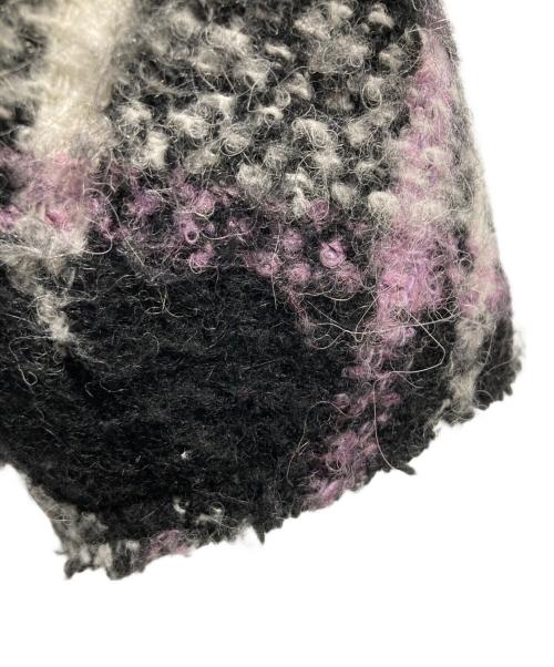 Kate Spade（ケイトスペード）Kate Spade (ケイトスペード) ウールブレンドチェックコート ブラック×パープル サイズ:2の古着・服飾アイテム