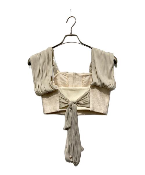 FUMIE=TANAKA（フミエタナカ）FUMIE=TANAKA (フミエタナカ) ギャザーリボンビスチェ アイボリー サイズ:SIZE 1の古着・服飾アイテム