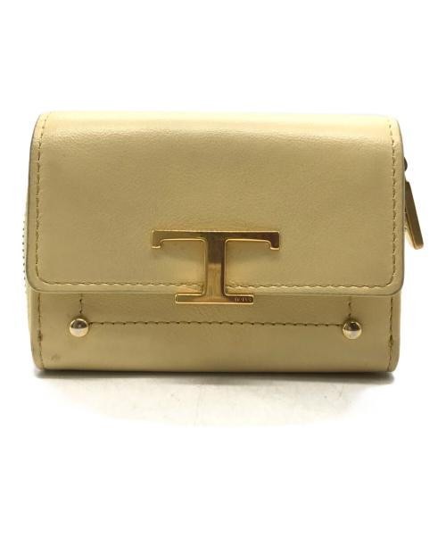 TOD'S（トッズ）TOD'S (トッズ) Tタイムレス2つ折り財布 イエローの古着・服飾アイテム
