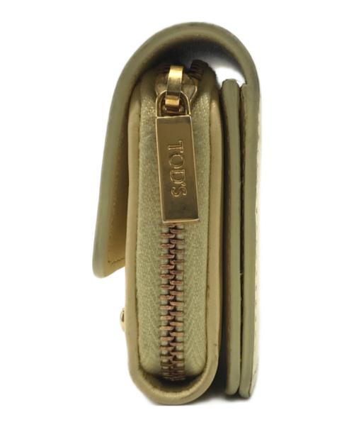 TOD'S（トッズ）TOD'S (トッズ) Tタイムレス2つ折り財布 イエローの古着・服飾アイテム