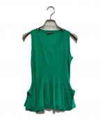 ALEXANDER McQUEENアレキサンダーマックイーン）の古着「ペプラムノースリーブニット」｜グリーン