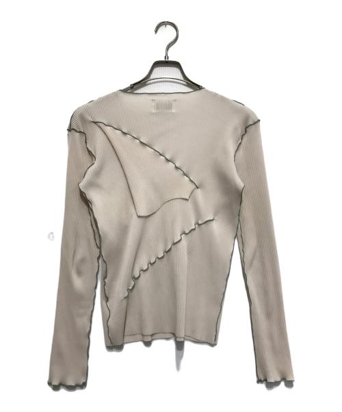 todo kotohayokozawa（トゥードゥー コトハヨコザワ）todo kotohayokozawa (トゥードゥー コトハヨコザワ) プリーツカットソー ベージュ×グリーン サイズ:-の古着・服飾アイテム