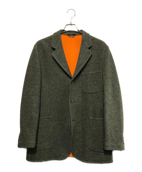 HERMES（エルメス）HERMES (エルメス) テーラードジャケット オリーブ×オレンジ サイズ:50の古着・服飾アイテム