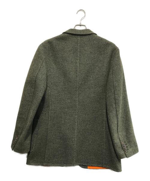 HERMES（エルメス）HERMES (エルメス) テーラードジャケット オリーブ×オレンジ サイズ:50の古着・服飾アイテム