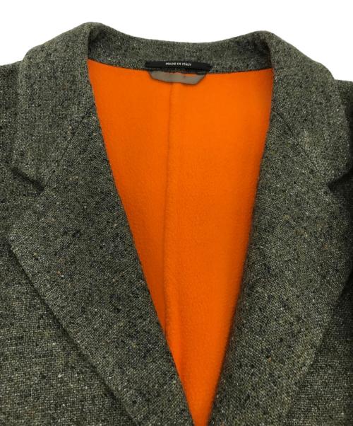 HERMES（エルメス）HERMES (エルメス) テーラードジャケット オリーブ×オレンジ サイズ:50の古着・服飾アイテム