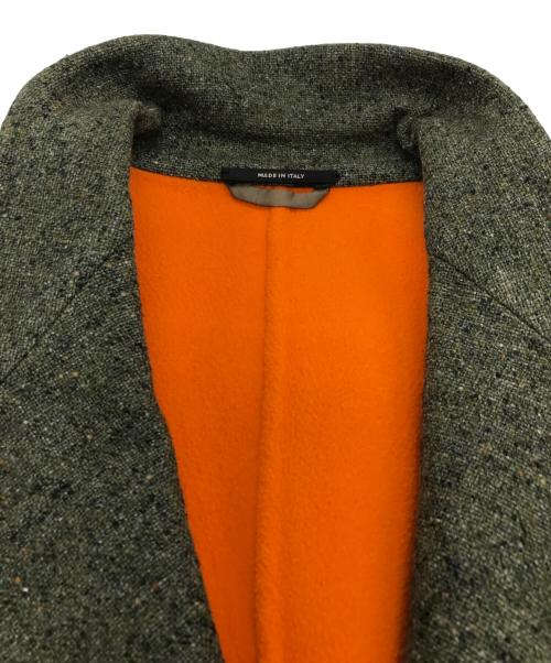 HERMES（エルメス）HERMES (エルメス) テーラードジャケット オリーブ×オレンジ サイズ:50の古着・服飾アイテム