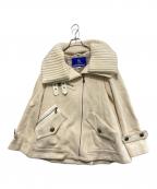 BURBERRY BLUE LABELバーバリーロンドンブルーレーベル）の古着「ライダースウールジャケット」｜アイボリー