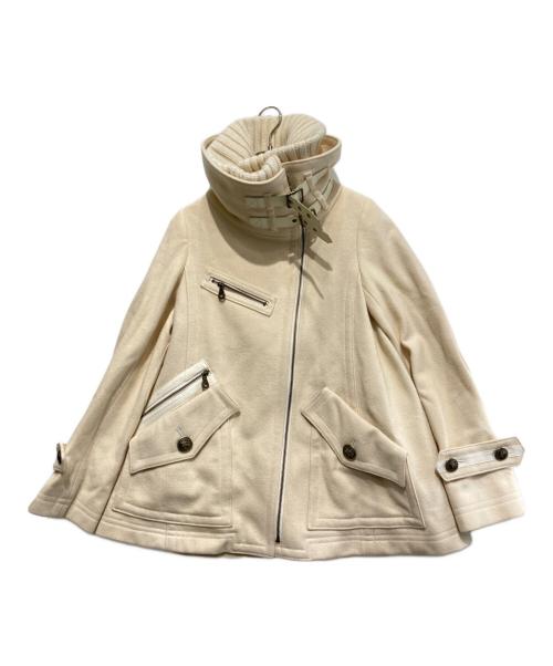BURBERRY BLUE LABEL（バーバリーロンドンブルーレーベル）BURBERRY BLUE LABEL (バーバリーロンドンブルーレーベル) ライダースウールジャケット アイボリー サイズ:38の古着・服飾アイテム