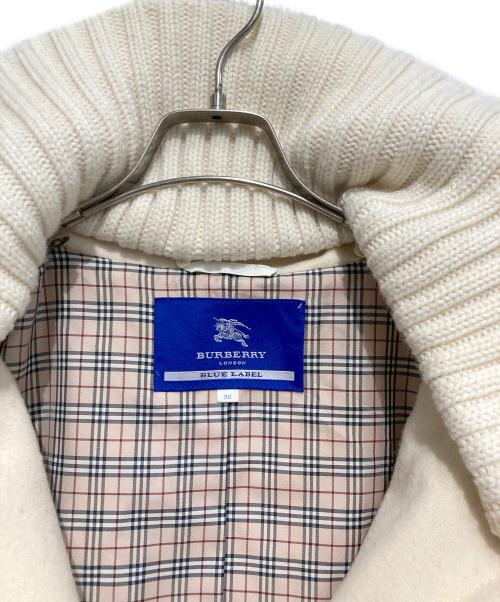 BURBERRY BLUE LABEL（バーバリーロンドンブルーレーベル）BURBERRY BLUE LABEL (バーバリーロンドンブルーレーベル) ライダースウールジャケット アイボリー サイズ:38の古着・服飾アイテム