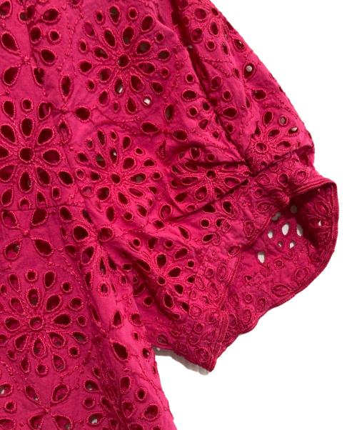 BALLSEY（ボールジィ）BALLSEY (ボールジィ) サークルフラワーエンブロイダリー キーネックブラウス ピンク サイズ:Sの古着・服飾アイテム