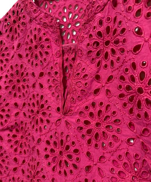 BALLSEY（ボールジィ）BALLSEY (ボールジィ) サークルフラワーエンブロイダリー キーネックブラウス ピンク サイズ:Sの古着・服飾アイテム