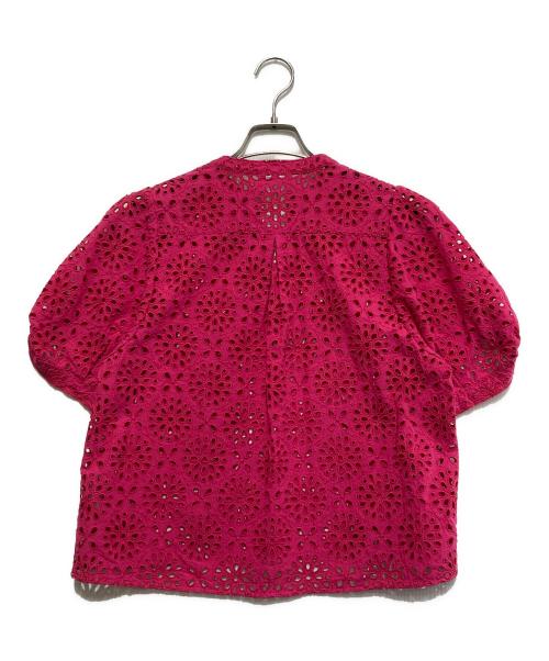 BALLSEY（ボールジィ）BALLSEY (ボールジィ) サークルフラワーエンブロイダリー キーネックブラウス ピンク サイズ:Sの古着・服飾アイテム